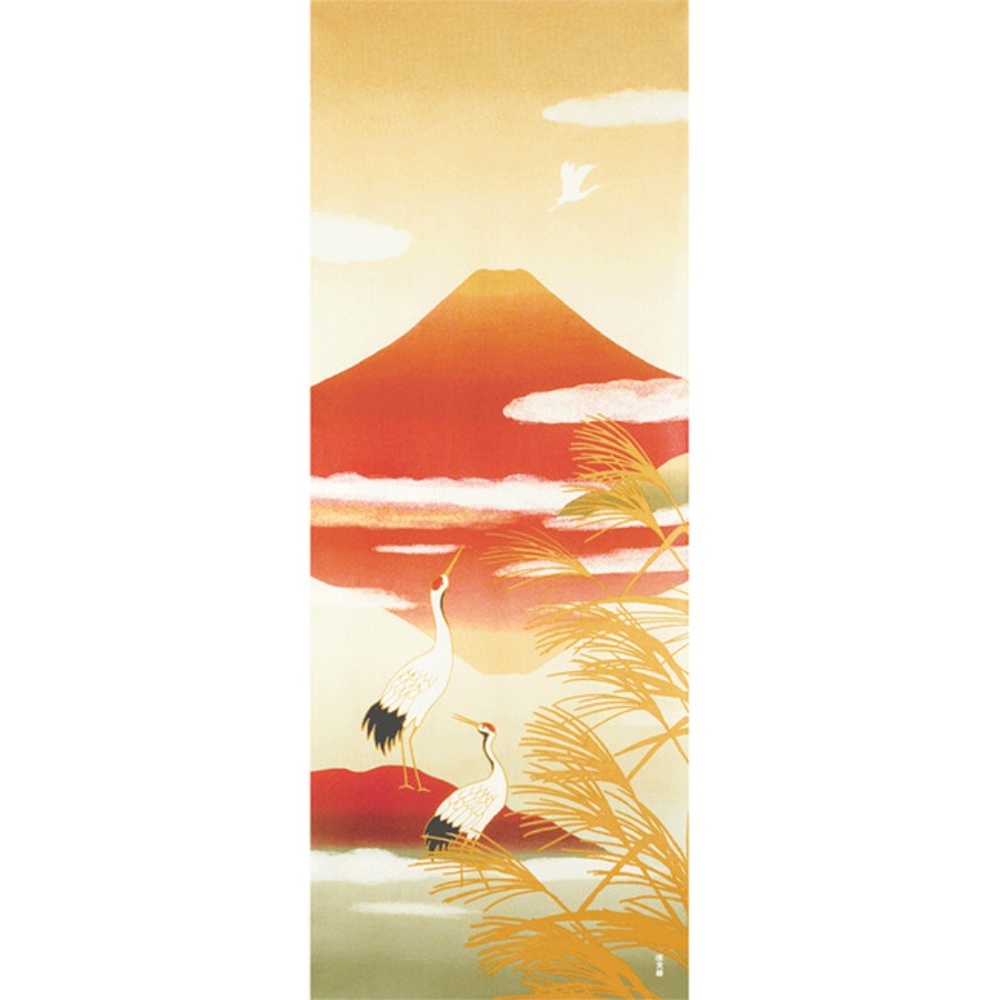 Hamamonyo Tenugui Hand Towel Japanese Crane Wall Hanging 100% Cotton Japan 濱文様